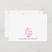 エレガントバラピンクフローラつる植物スクリプト名 ノートカード (正面/裏面)