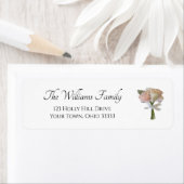 エレガントバラピンクフローラ差出人住所 ラベル (インサイチュ)