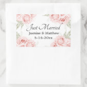 エレガントバラピンクフローラ結婚たった今結婚しましたクラス 長方形シール (バッグ)