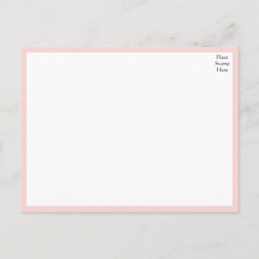 エレガントバラピンクフローラ結婚たった今結婚しました 案内ポストカード (裏面)