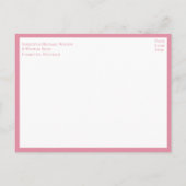 エレガントバラピンクフローラ結婚たった今結婚しました 案内ポストカード (裏面)