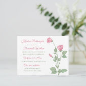 エレガントバラピンクフローラ結婚たった今結婚しました 案内ポストカード (スタンド正面)