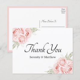 エレガントバラピンクフローラ結婚の皆様 ポストカード