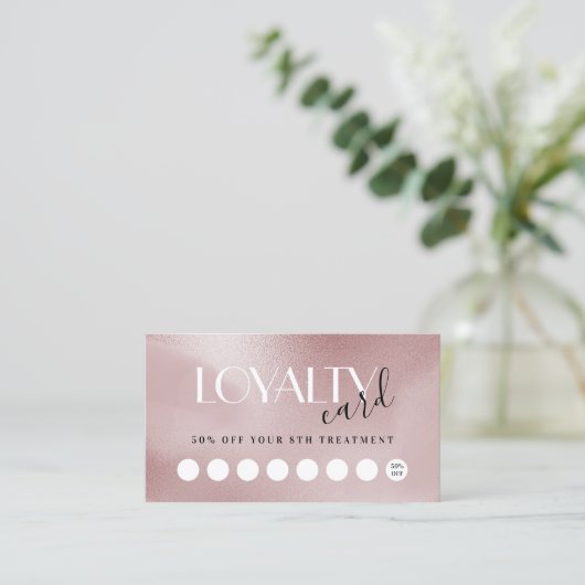 エレガントバラピンクロイヤリティカード 名刺 (スタンド正面)