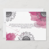 エレガントバラピンク灰色DIYフォトヒマワリパーティー 招待状 (裏面)