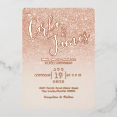 エレガントバラフェイクグリッターシ結婚ック 箔招待状 (正面)