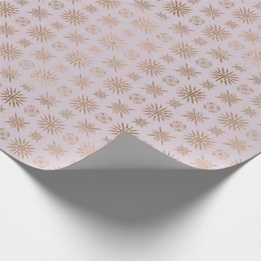 エレガントバラフェイクゴールドフォイルクリスマス ラッピングペーパー (角)
