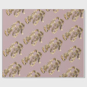 エレガントバラフェイクゴールドフォイルスクリプトシックなクリスマス ラッピングペーパー (フラット)