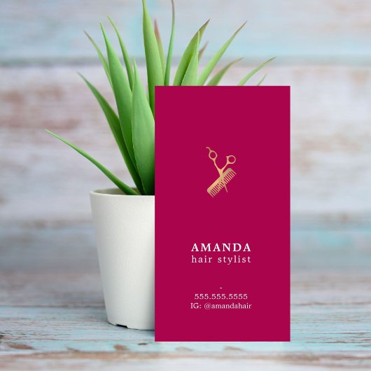 エレガントバラフェイク金ゴールドはさみ櫛ヘアスタイリスト 名刺