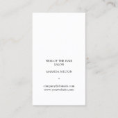 エレガントバラフェイク金ゴールドはさみ櫛ヘアスタイリスト 名刺 (裏面)