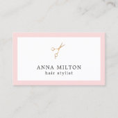 エレガントバラフェイク金ゴールドはさみ美容師 名刺 (正面)