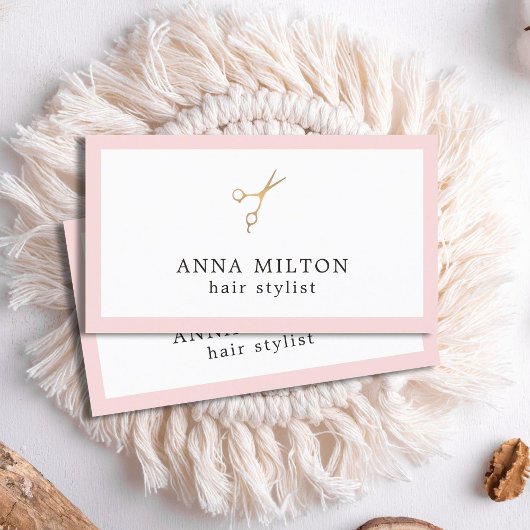 エレガントバラフェイク金ゴールドはさみ美容師 名刺