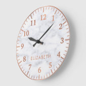 エレガントバラフェイク金ゴールドグラマラス白大理石 ラージ壁時計 (傾斜)