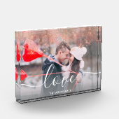 エレガントバラフェイク金ゴールドグリッターラブ文字写真 フォトブロック (左)