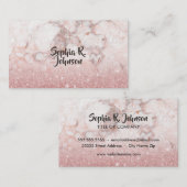 エレガントバラフェイク金ゴールドグリッター白大理石 名刺 (正面/裏面)