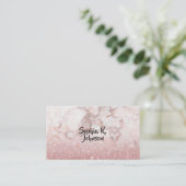 エレガントバラフェイク金ゴールドグリッター白大理石 名刺 (スタンド正面)