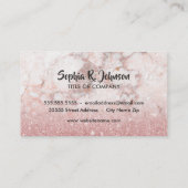 エレガントバラフェイク金ゴールドグリッター白大理石 名刺 (裏面)