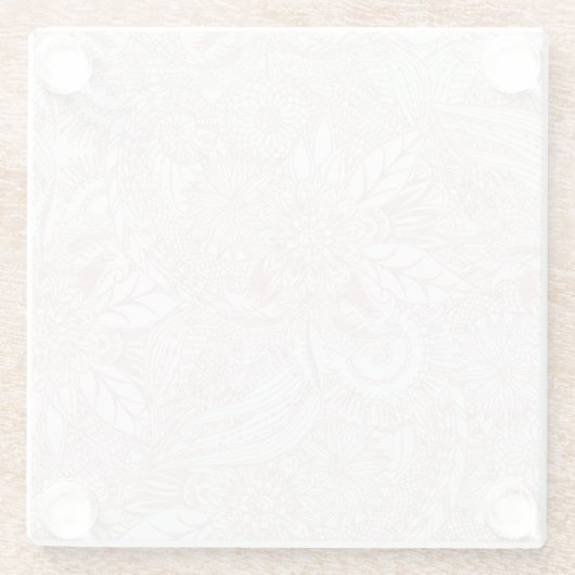 エレガントバラフェイク金ゴールドフローラデザイン ガラスコースター (裏面)