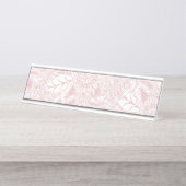 エレガントバラフェイク金ゴールドフローラデザイン デスクネームプレート (正面)