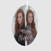 エレガントバラフェイク金ゴールドメリークリスマス オーナメント (正面)