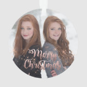 エレガントバラフェイク金ゴールドメリークリスマス オーナメント (裏面)