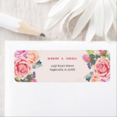 エレガントバラフラワーカスタム差出人住所 ラベル (インサイチュ)