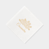 エレガントバラフラワーズブーケ名前をカスタムする 箔ナプキン (右)