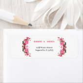 エレガントバラフラワーパーソナライズされた差出人住所 ラベル (インサイチュ)