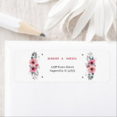 エレガントバラフラワーパーソナライズされた差出人住所 ラベル (インサイチュ)