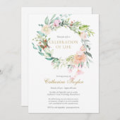 エレガントバラフローラお祝い 招待状 (正面/裏面)