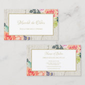 エレガントバラフローラクラック絵を描ブ素朴ティック 名刺 (正面/裏面)