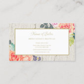 エレガントバラフローラクラック絵を描ブ素朴ティック 名刺 (裏面)