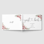 エレガントバラフローラスクリプトスク結婚リプト ゲストブック (全面)