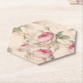 エレガントバラフローラヴィンテージパーティーホストデコール ペーパーコースター (アングル)