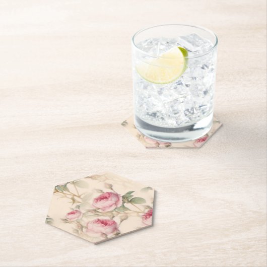 エレガントバラフローラヴィンテージパーティーホストデコール ペーパーコースター (インサイチュ)