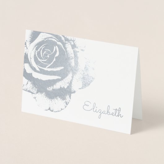 エレガントバラフローラヴィンテージ花 箔カード (正面)