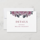 エレガントバラフローラ結婚の詳細エンクロージャカード 招待状 (裏面)