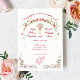 エレガントバラフローラ結婚式招待状 招待状