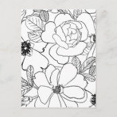 エレガントバラフローラ線スケッチデザイン シーズンポストカード (正面)