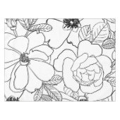 エレガントバラフローラ線スケッチデザイン テーブルクロス (正面(横))