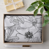 エレガントバラフローラ線スケッチデザイン 薄葉紙 (ギフト)