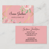 エレガントバラフローラ金ゴールド縁取り名刺 名刺 (正面/裏面)