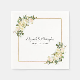 エレガントバラフローラ金属金ゴールド結婚デコール スタンダードカクテルナプキン