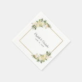 エレガントバラフローラ金属金ゴールド結婚デコール スタンダードカクテルナプキン (角)