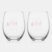 エレガントバラフローラ60周年記念日の日付 ステムなしワイングラス (裏面)