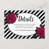 エレガントバラブストライプラックゴシック結婚詳細 エンクロージャーカード (正面)