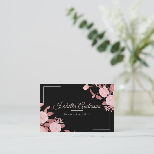 エレガントバラブラック 名刺 (スタンド正面)