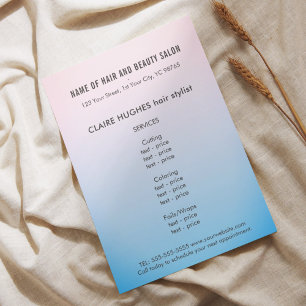 エレガントバラブルーグラデーション美しいサロンフライヤー チラシ