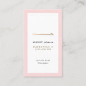 エレガントバラホワイト金ゴールドフェイク美容師 名刺 (正面)