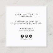 エレガントバラモダングリッター金ゴールド青い唇 スクエア名刺 (裏面)